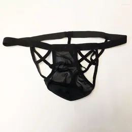 Underpants Sexy Men Sissy Jockstrap Briefs Ultra-thin Mesh Breathable Underwear Backless Pouch Thong Transparent Bikini Erotic Panties