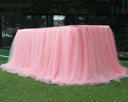 Wedding Party Tutu Tulle Table Skirt Tableware Cloth Baby Shower Home Decor Skirting Birthday 100x75cm9970303