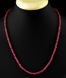 2x4mm Natural Faceted Brazil Red Ruby Abacus Gemstone Beads Necklace 18039039 AAA5855404
