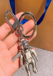 3D Stereo Astronaut Space Robot Letter Fashion Silver Metal Keychain Car Advertising Waist Key Chain Chain Pendant Accessories8972504