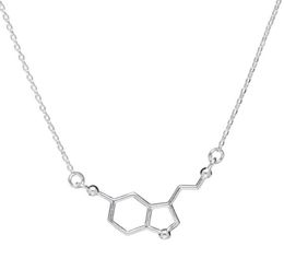 1 colar de pingente de estrutura molecular química fórmula 5HT geométrico requintado enfermeira simples sorte mulher mãe men039s family8379435
