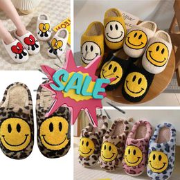 Slippers Slipper FUNNY FUNKY Winter Womens' Fluffy Faux Fur Smile Face Household Shoes for Women Female Home big size