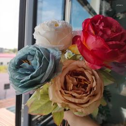 Decorative Flowers 10pcs Artificial Rose Flower Valentine's Day Bouquet Party Supplies Pinterest Room Decor Table Decoration Accessories