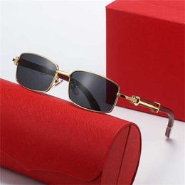 12% OFF Wholesale of sunglasses New Full Original Wood for Men and Women's Fashion Spring Leg Small Frame Sunglasses