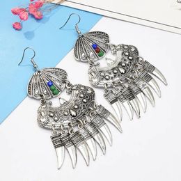 Dangle Earrings Vintage Wolf Teeth Tassel Fringe Drop Jhumka For Women Wedding Turkish Gypsy Style Fan Jewellery