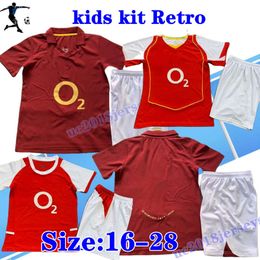Kids Kit 2002 2004 HENRY BERGKAMP RETRO Soccer Jersey V. PERSIE VIEIRA MERSON Boy Home Away 3rd 02 04 05 06 Children Football Shirt Short