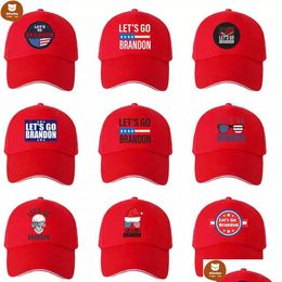 Party Hats All Season Red Colour Lets Go Brandon Ball Caps Sports Casual Visor Baseball Hat Letters Us Flag Stars Stipe Snapback Christ Dh04H