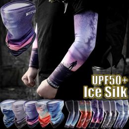 Arm Leg Warmers Sleevelet Sleeves Summer Anti-UV Sleeve Ice Silk Sunscreen Mask Men Women 3D Print Outdoor Sports Cycling Run Face Hand Protector Cover YQ240106