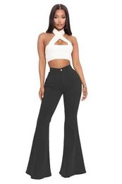 Designer Women's Jeans Women Big Flare Jeans Fashion Sexy Push Up High Waist Black Bell Bottom Purple jeans Woman Vintage Stretch Skinny Bellbottoms Trousersl093A