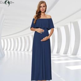Dress Ruffles Maternity Long Dress Off Shoulder Maternity Dress Maxi Pregnancy Dress Mama Photo Shoot Pregnant Clothes