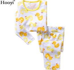 Duck Boys Pyjamas Suits 100 Cotton Children Sleepwear Boy TShirts Pants Sets Kids Nightgown PJ039S Baby Pyjamas PJS 2104138317755
