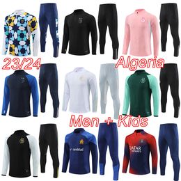 Algeria marseilles PSGes men soccer tracksuit kids football kits 2024 algeria paris MBAPPE football training tracksuit kit 23 24 survetement foot chandal futbol