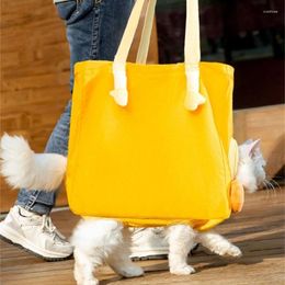 Cat Carriers Pet Legs Out Bag Canvas Breathable Go-out Travel For Puppies Outdoor Portable Soft Shoulder