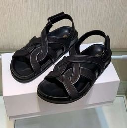 cowhide pure original thick soled sandals Black style Caligae Handmade leather woven beach shoes Summer style