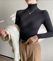 Womens Sweaters On Sale Winter Spring Women Knit Solid Turtleneck Pl Sweater Casual Rib Jumper Tops Female Home Plover Y2K Clothing Dr Otas6