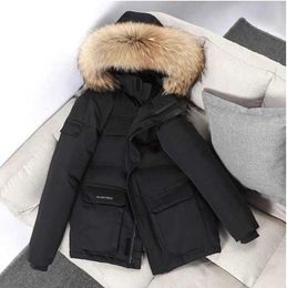 Luxury down jacket black puffer coat man High Quality Mens Down Jacket Coat Real Big Wolf Fur Canadian Overcoat Clothing Fashion Style Winter Outerwear Parka Z6