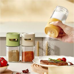 Herb Spice Tools Metering Salt Shaker Control Push Type Dispenser Can Seasoning Bottle Quantitative Sugar Container Kitchen Access Dhcio