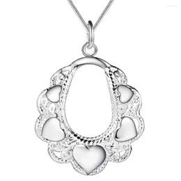 Pendant Necklaces XL-AN089 Shinning Personality Silver Colour Trendy Fashion Jewellery Flower Basket Akdajbka