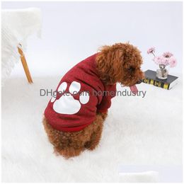 Dog Apparel Dogs Sweater Autumn And Winter Fleece Print Warm Teddy Pet Clothes Drop Delivery Home Garden Supplies Dh4Hi
