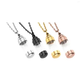 Chains Cremation Pendant Necklace Tube Bottle Hanging Memorial For Pet