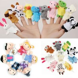 612Pcs Baby Plush Toy Cartoon Animal Family Finger Puppet Role Play Tell Story Cloth Doll Educational Toys For Children Kids 240105