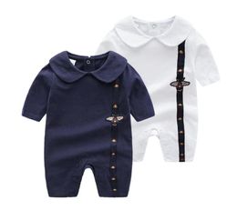 Baby Rompers Spring Autumn Doll Collar Romper Cotton Newborn Baby Girls Boy Kids Designer Bee Infant Jumpsuits 024M7827920