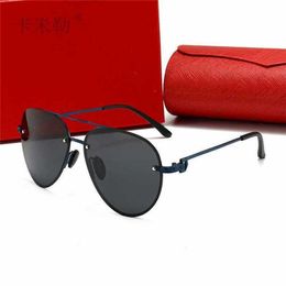 10% OFF Wholesale of sunglasses New Men's Polarized Round Frame Fashion Double Beam Personalized Street Photography Sunglasses 806638