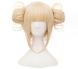 Toga Himiko Cosplay WigsMy Hero Academia Cos WigAnime Blonde Wig Short Wavy Synthetic Hair With Bangs Fringe Hairstyles For Loli307172999