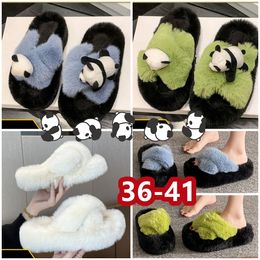 Platform Designer sandals fur slippers sliders women sandal warm home shoe casual 4-7cm comfort soft