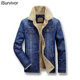 iSurvivor Men Denim Jeans Jackets Coats Jaqueta Masculina Male Casual Fashion Slim Fitted Spring Thick Hombre 240105