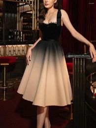 Casual Dresses Style European And American Printing Gradient Big Swing Sexy Long Dress Tail Banquet Evening