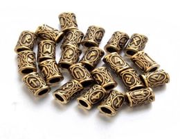 24pcs Top Silver Norse Viking Runes Charms Beads Findings For Bracelets For Pendant Necklace For Beard Or Hair Vikings Rune Kits9984620