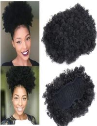 style Afro Short Kinky Curly Ponytail Bun cheap hair 50g 100g Synthetic hair ponytail for black women4009102