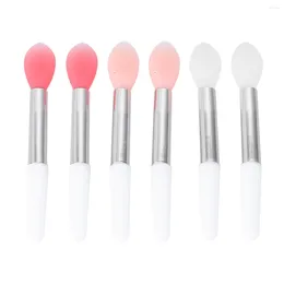 Makeup Brushes 6pcs Silicone Lip Lipstick Applicator Wand Tool For Smoother Appearance 48mm