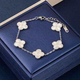 Designer Bracelet For Women Jewellery Luxury Vans Cleef Bracelet Gold Silver Chain Bracelet 12mm Clover Bracelet Lovers Gift
