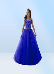 Girls Pageant Dresses Off The shoulder Long Princess Birthday Ball Gowns Kids Prom Dress 2020 Tulle7345663