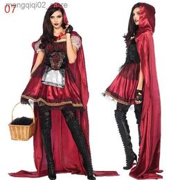 Costume Theme Costume Little Red Riding Hood Come Stage Performece Clothings Girl Carnival Come Cosplay Uniform Adult Lady Red Dress And C
