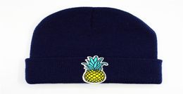 LDSLYJR Cotton Pineapple fruit embroidery Thicken knitted hat winter warm hat Skullies cap beanie hat for adult and children 1475758620