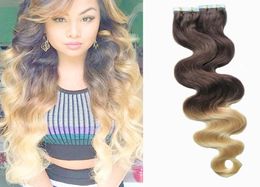 Ombre hair extensions Brazilian Body wave tape in human hair extensions 2613 Blonde Apply Tape Adhesive Skin Weft Hair 100g 40pcs3140687