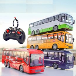 Kids Toy Rc Car Remote Control School Bus with Light Tour Bus Radio Controlled Electric Car For Children Toys Gift 240105