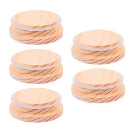 Dinnerware 5pcs Wooden Jar Lids Canning Mug Cover Kitchen Screw Storage Container Lid Replacement Diameter 62mm