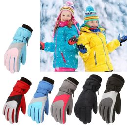 Fashion Children Kids Winter Snow Warm Gloves Boys Girls Ski Windproof Waterproof Thicken Gloves Keep Finger Warm 240105