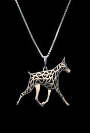 Pendant Necklaces Gold Silver 1pcs Doberman Movement Necklace 3D Cut Out Puppy Dog Lover Memorial Pendants Christmas Gift 73432816606