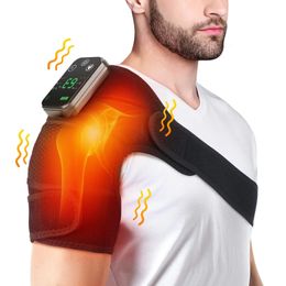 Electric Heating Shoulder Massage Pad Compress Knee Massager Elbow Support Brace Vibration Massage Relive Arthritis Pain 240105