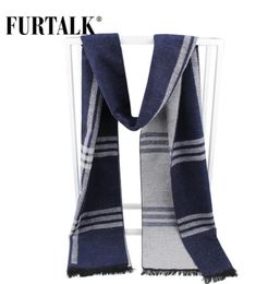 FURTALK 2020 new winter men silk plaid scarf warm knitted male scarves bandana6797124