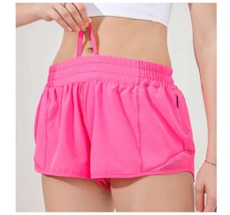 ll Womens Yoga Shorts Outfits With Exercise Fitness Wear lu Short Pants Girls Running Elastic Pants Sportswear Pockets lu3567
