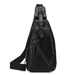 Backpack 2024 Men Casual Shoulder Bag Fanny Pack PU Chest Bags Mobile Fashion
