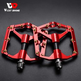 WEST BIKING MTB Cycling Pedals Sealed Bearing Ultralight Aluminium Alloy Footboard Anti-Slip Bicycle Platform Pedals Bike Parts 240105