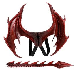 Supplies Cospty Disfraz De Dinosaurio Purim Halloween Gift Carnival Party Kids Cosplay Decoration Set Wing and Tail Child Dragon Costume GB