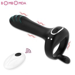 Vibrator Penis Cock Ring Adult 18 Sex Toys For Men Couple G Spot Stimulator Massager Male Delay Ejaculation Masturbator Goods 240106